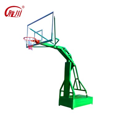 Indoor standard hydraulic basketball goal system with tempered glass