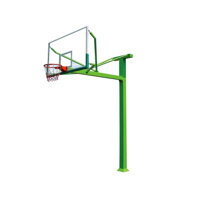 High quality square tube fixed single arm basketball goal posts / basketball system stand for sale